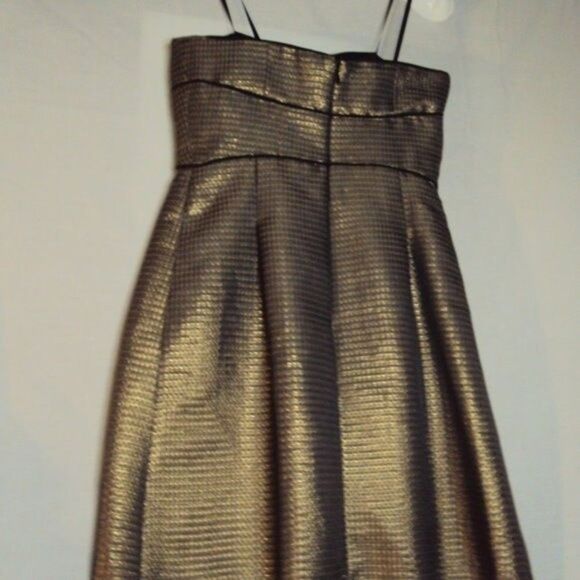 Max and Cleo Metallic Gold/Black Womens Special Event Dress Size 2 - Picture 2 of 6